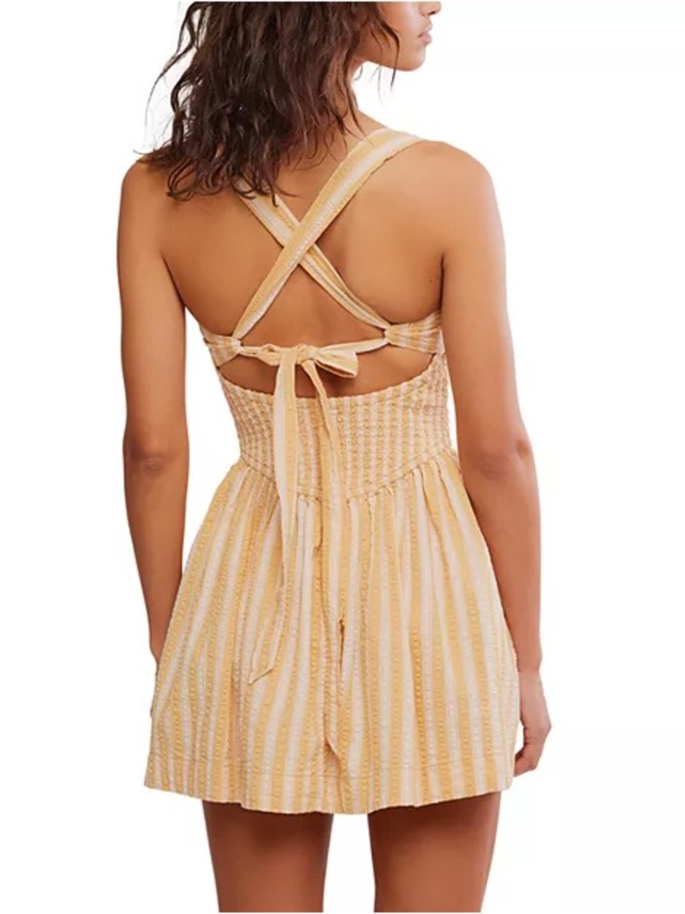 Free People Laurel Plaid Mini Dress in Neutral Combo - Picture 2 of 6
